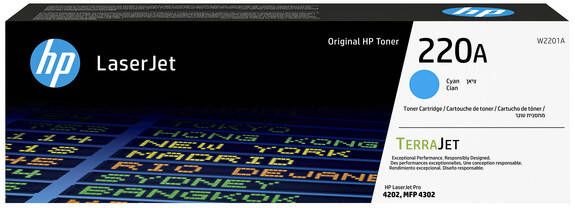 HP Tonercartridge W2201A 220A blauw
