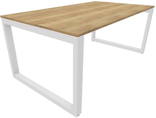 Huislijn Bureau 4431 recht 200 x 80 cm. Wit Eiken YT49a