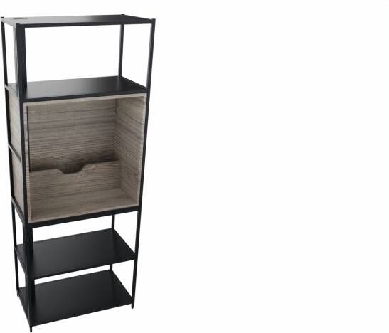 Huislijn Kastelement 22701 204 x 80 x 43 cm. Zwart Eiken YT63A