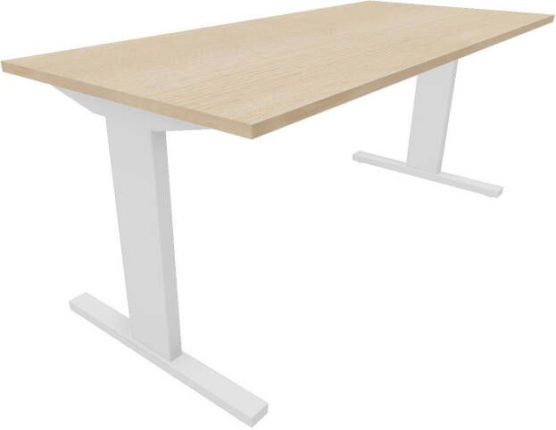 Huislijn Recht bureau 200 x 90 cm Wit Eiken licht