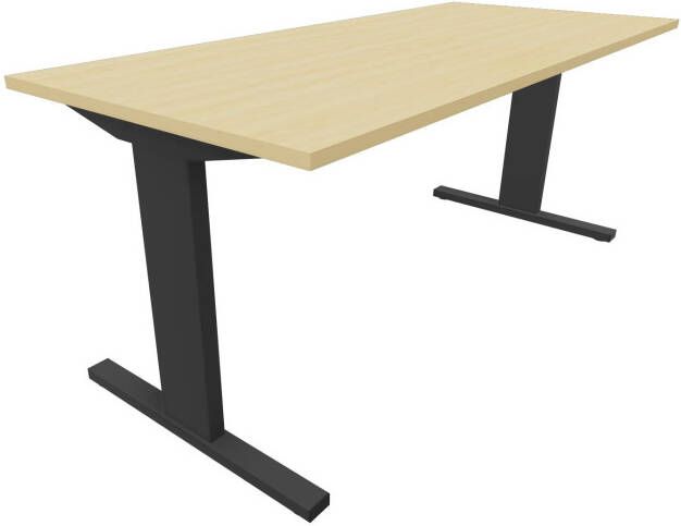 Huislijn Recht bureau 200 x 90 cm Zwart Beuken