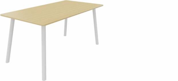 Huislijn Tafel 8711 recht 140 x 80 cm. Wit Beuken Wit