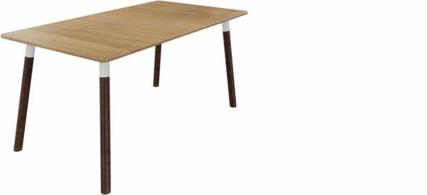 Huislijn Tafel 8711 recht 180 x 80 cm. Wit Toscaans noten Beuken wenge