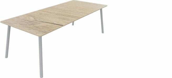 Huislijn Tafel 8811 recht 200 x 100 cm. Alu Eiken YT49a Aluminium