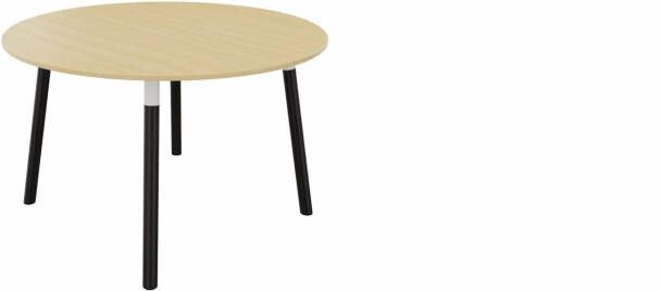 Huislijn Tafel 9311 rond 120 cm. Wit Beuken donker