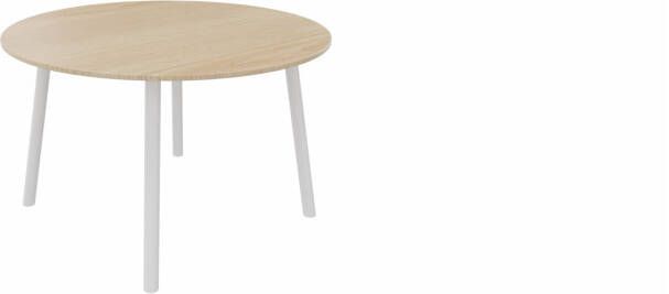 Huislijn Tafel 9311 rond 120 cm. Wit Eiken licht Wit