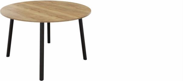 Huislijn Tafel 9311 rond 120 cm. Zwart Eiken YT49a Beuken donker