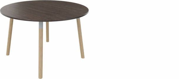 Huislijn Tafel 9311 rond 80 cm. Alu Eiken donker Beuken naturel