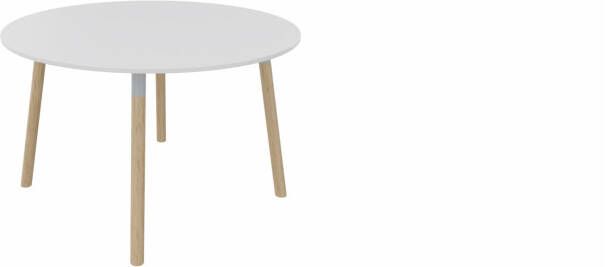 Huislijn Tafel 9311 rond 80 cm. Alu Wit Beuken naturel