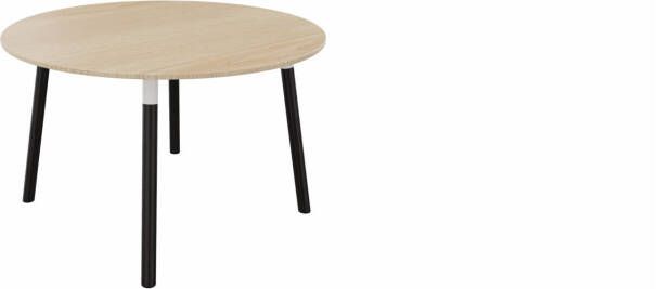 Huislijn Tafel 9311 rond 80 cm. Wit Eiken licht Beuken donker