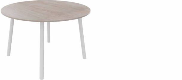 Huislijn Tafel 9311 rond 80 cm. Wit Eiken Robson Wit