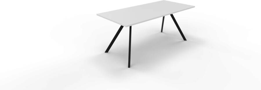 Huislijn Vergadertafel 6811 recht 160 x 60 cm. Zwart Wit 90 cm.