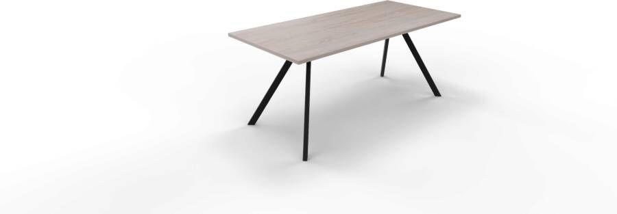 Huislijn Vergadertafel 6811 recht 180 x 60 cm. Zwart Eiken Robson 90 cm.
