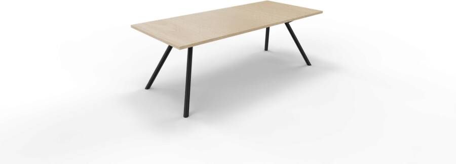 Huislijn Vergadertafel 6911 recht 180 x 80 cm. Zwart Eiken licht 110 cm.