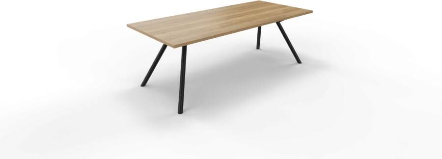 Huislijn Vergadertafel 6911 recht 180 x 80 cm. Zwart Eiken YT49a 75 cm.