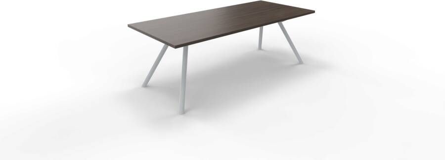 Huislijn Vergadertafel 6911 recht 180 x 90 cm. Alu Eiken donker 90 cm.