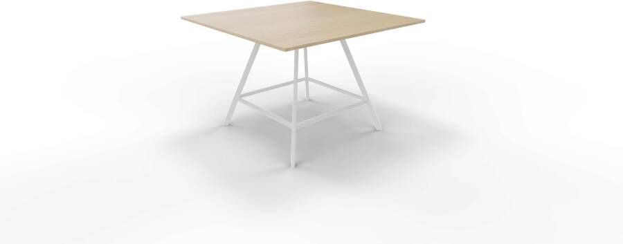 Huislijn Vergadertafel 7211 vierkant 140 x 140 cm. Wit Eiken licht 90 cm.