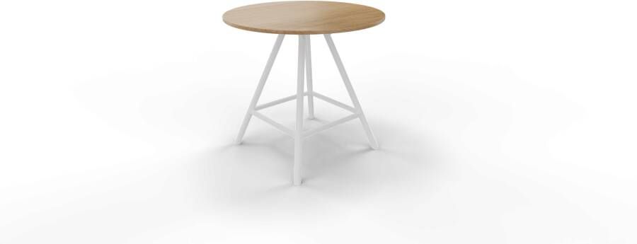 Huislijn Vergadertafel 7411 rond 140 x 140 cm. Wit Toscaans noten