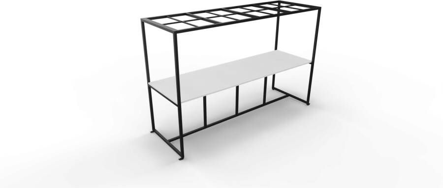 Huislijn Verrijdbare vergadertafel 5311 met dakelement 240 x 100 cm. Zwart Wit