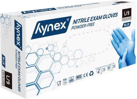 Hynex Handschoen L nitril 100stuks blauw