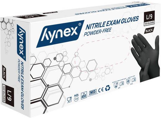 Hynex Handschoen L nitril zwart pak Ã  100 stuks