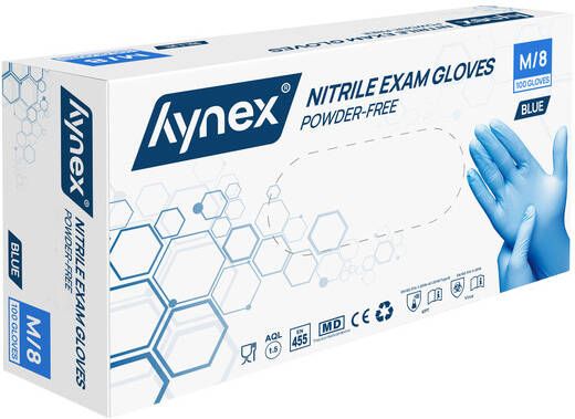 Hynex Handschoen M nitril 100stuks blauw