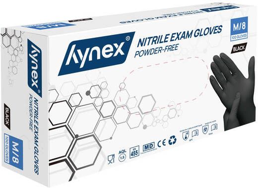 Hynex Handschoen M nitril 100stuks zwart