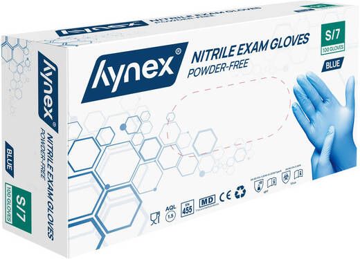 Hynex Handschoen S nitril 100stuks blauw