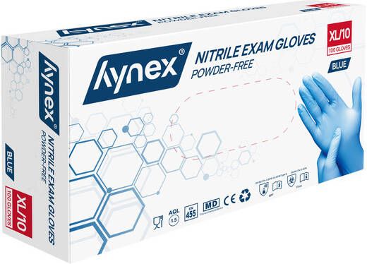 Hynex Handschoen XL nitril blauw pak Ã  100 stuks