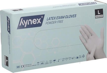 Hynex Handschoen latex L wit 5g 100 stuks