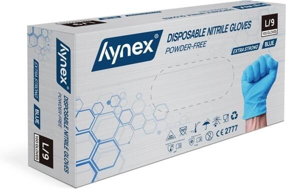 Hynex Handschoen nitril L blauw 5gr extra sterk 100 stuks