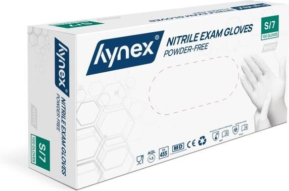 Hynex Handschoen nitril S wit 3.5gr 100 stuks