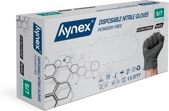Hynex Handschoen nitril S zwart 5gr extra sterk 100 stuks