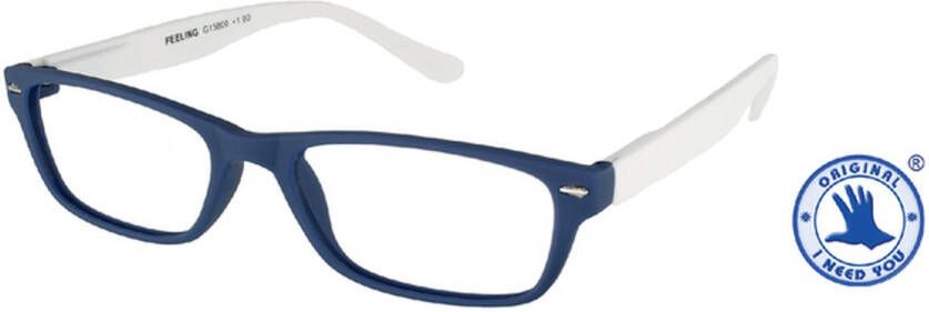 I Need You Leesbril +3.00 dpt Feeling blauw-wit