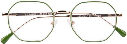 I Need You Leesbril Yoko +1.0 dpt groen-goud