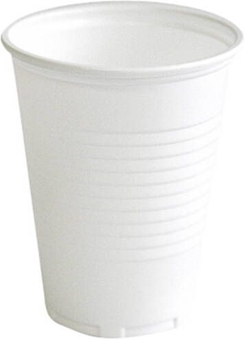 Merkloos Drinkbeker uit polystyreen voor koude dranken 180 ml wit pak van 100 stuks
