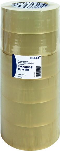 Iezzy Verpakkingstape PP 50mmx150m (Jumbo) transparant 6 rollen