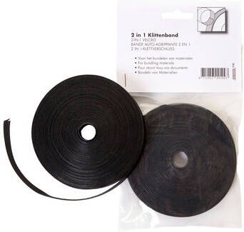 Iezzy Klittenband kabelbinder 2-in 1 13mmx10m zwart