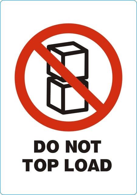 Iezzy Waarschuwingsetiket do not top load 74mmx105mm 500 stuks