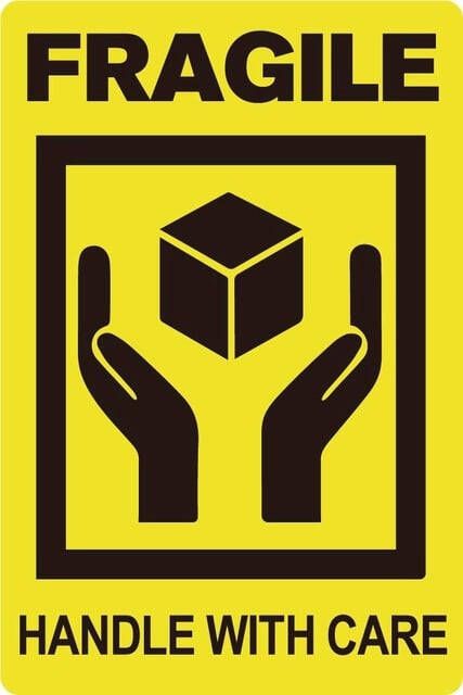 Iezzy Waarschuwingsetiket fragile handle with care 50 8mmx76 2mm 200st