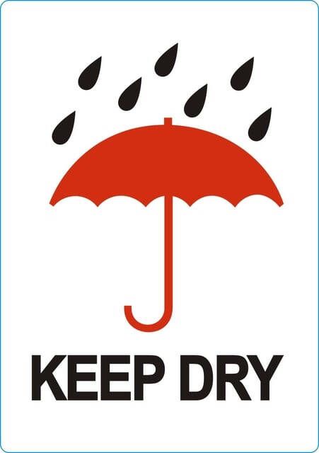 Iezzy Waarschuwingsetiket keep dry 74mmx105mm 500 stuks