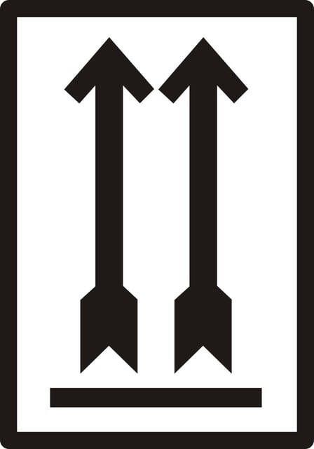 Iezzy Waarschuwingsetiket pijl omhoog 70x100mm 500 stuks