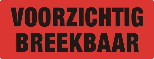 Iezzy Waarschuwingsetiket voorzichtig breekbaar 130mmx50mm 500 stuks