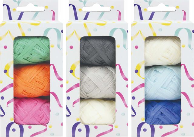 IG design Lint raffia assorti: oranje groen&roze