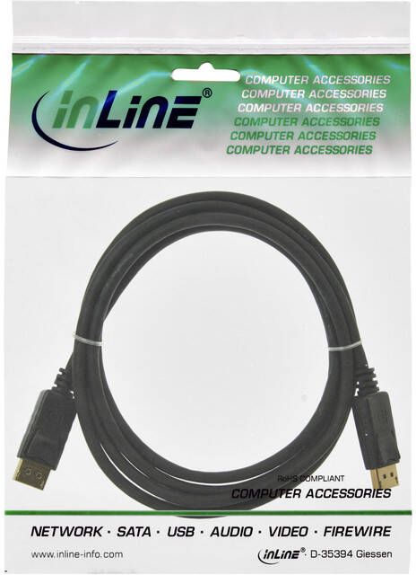 InLine Kabel displayport 4K60HZ M-M 1.5 meter zwart - Foto 1