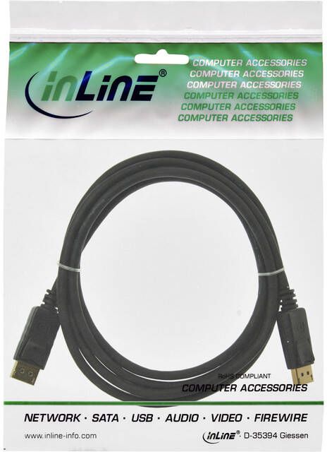 InLine Kabel displayport 4K60HZ M-M 3 meter zwart - Foto 2