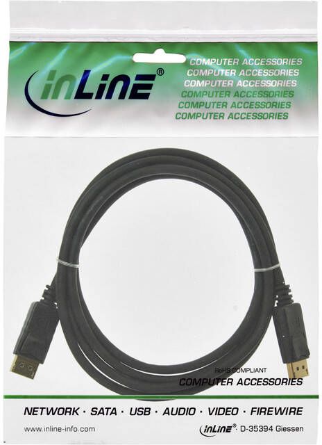 InLine Kabel displayport 4K60HZ M M 2 meter zwart - Foto 1
