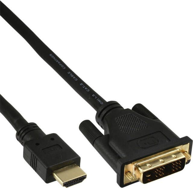 InLine Kabel HDMI DVI 18+1 pin M M 2 meter zwart