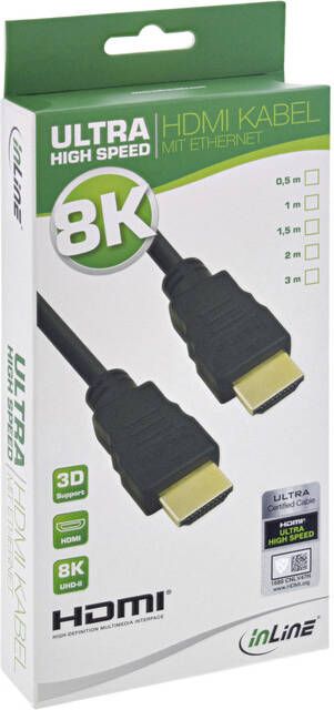 InLine Kabel HDMI ETH8K M M 2 meter zwart