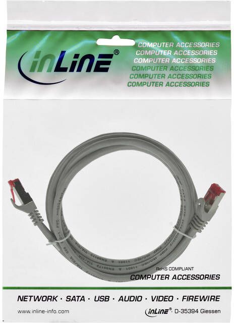 InLine Kabel patch CAT.6 S FTP 2 meter grijs - Foto 1
